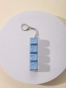 4-Key Retro Leopard Print Mechanical Keyboard Stress Relief Keychain Toy, Car Key Chain, Car Accessory, Backpack Pendant, Adult Fidget Keychain, Fun Square Pressure Relief Keychain, Party Office Student Teacher Christmas Valentine's Day Birthday Wedding Gift - Multicolor - View 16