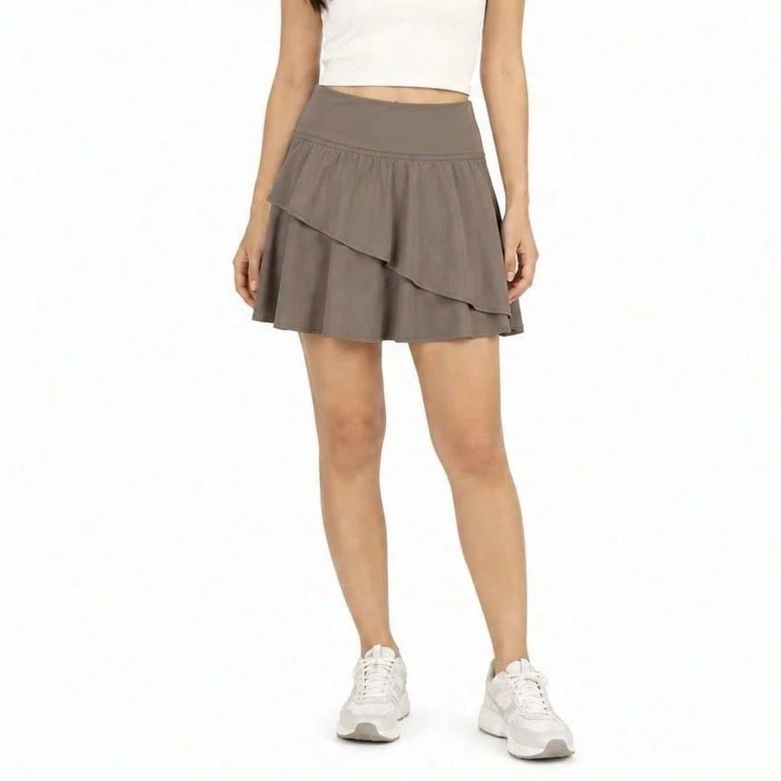 Li-Ning Women's Tennis Series Ice-Cooling Sun Protection Skort AKSV938 - Palm Brown - View 1