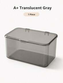 1pc Transparent/Translucent Gray Plastic Kitchen Food Cabinet And Refrigerator Storage Box With Hinged Lid, Suitable For Storing Food, Snacks, Canned Drinks, Seasonings, Condiments Or Tableware - Clear - View 8