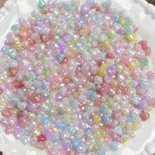 100pcs/Bag Mixed Color Heart Shape Acrylic Beads Colorful Heart Beads Loose Beads For DIY Handmade Bracelet Necklace Phone Chain Decorative Handicrafts Jewelry Making Supplies - Multicolor - View 6