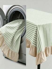 1/16 PCS Taplak Meja Bergaris Hijau & Putih Warna Beige dengan Rumbai, Tersedia Berbagai Ukuran Persegi Panjang/Persegi, Dekorasi Piknik/Pesta Taman di Luar Ruangan, Dekorasi Meja Pernikahan, Taplak Meja Musim Panas, Dekorasi Meja Pesta; Taplak Meja Gaya Boho, Taplak Meja Ulang Tahun; Dekorasi Meja Baby Shower; Taplak Meja Romantis. - Hijau - View 3