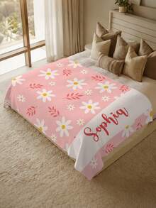1pc Customized Name Blanket, Personalized Name Throw, Suitable For Bed, Living Room Sofa, Outdoor Beach Camping Pets, Personalized Home/Pet/Couple Bed Blanket, Personalized Christmas Gift, Home Gift, Birthday Gift, Gift For Friends, Gift For Her, Gift For Son/Daughter - Style 1 - View 3