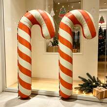 Matte Large Christmas Candy Cane Balloon, Christmas Party Decoration Toy Balloon - Multicolor - View 3