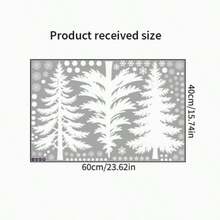 1pc Christmas Window Clings, White Christmas Tree & Snowflake Static Stickers, No-Glue Holiday Glass Window, Storefront & Wall Decorations - Multicolor - View 5