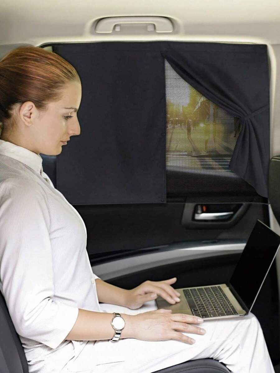 1/2 Pieces Magnetic Double-Layer Car Sunshade, Suitable For Full Privacy Blackout Or Semi-Dimming Options For Rear Side Windows, Providing Full Blackout Or Semi-Dimming Privacy Coverage For Car Windows - Car Window Sunshade - View 1
