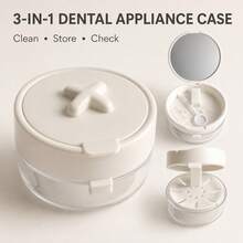 1PC/2PCs Multi-Function Portable Dental Appliance Cleaning & Storage Box, (With Automatic Lifting Basket & Leak-Proof Sealed Design), Includes Mirror Support Rod & Cleaning Brush Tool, Suitable For Oral Accessory Cleaning & Care, ABS Sealed Leak-Proof, Perfect For Users With Dental Braces Cleaning & Storage Needs - Multicolor - View 11