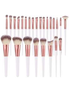 25/43Pcs All‑In‑One Makeup Tool Set,25Pcs Synthetic Makeup Brushes,Soft Makeup Sponges,Triangle Powder Puffs,Reusable Remover Pads,Bow Facial Headbands,Multipurpose Cosmetic Accessories For Liquid,Powder And Cream Daily Face Makeup - Multicolor - View 13