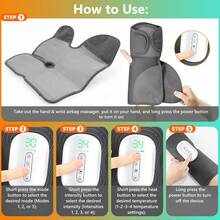 Hailicare Máy massage tay nén khí 3 chế độ 4 mức cường độ 4 mức nhiệt, massage cổ tay và bàn tay, thư giãn cổ tay dùng cho nhà và văn phòng, quà Giáng Sinh - Xem 10