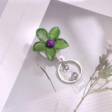 Cute Halloween Rhinestone Flower Badge Reel Retractable ID Card Holder – Swivel Clip Name Tag Keychain For Nurse Teacher Office - Multicolor - View 12