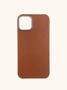 1pc 4-Color Optional Solid Color Lychee Texture Faux Leather Large Window Phone Case, Ins Premium Minimalist Business Solid Color Leather Texture, A Classic Black / B Beige White / C Premium Gray / D Caramel Brown, Faux Leather Matte Lens Raised Full Coverage Anti-Drop Soft Shell, Autumn/Winter Commute Versatile, Suitable For Personal Use And Gift; Compatible With IPhone Case & Galaxy Case, Compatible With IPhone 17 - Multicolor - View 106