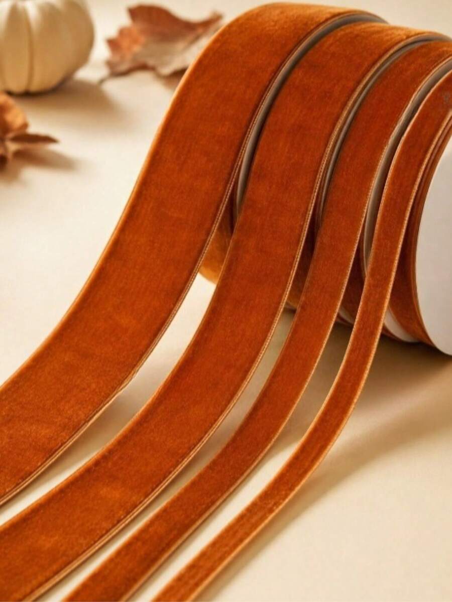 Gulungan Pita Beludru 5/10 Yard, Pita Kain Flocking Warna Solid, Untuk Pembungkus Kado, Dekorasi Buket, Aksesori Rambut DIY dan Kerajinan Jahit