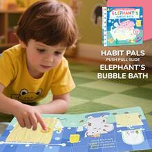 beartale Elephant Bubble Bath Interactive Push-Pull Slide Board Book, Habit Pals Daily Routine Bath Time Story Book, Early Learning Sensory Activity Book, Fine Motor Skills Educational Toy, Birthday Gift For Toddlers Boys And Girls - Multicolor - View 9