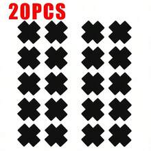 20pcs Black Cross-Shaped Self-Adhesive Satin Disposable Nipple Covers, Suitable For Women, For Strapless/Bandeau Clothing - Black - View 1