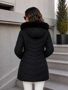 Women Winter Coats - Black - View 3
