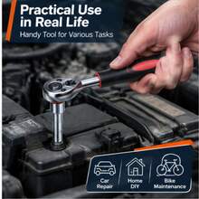 12pcs Socket Wrench Set, 72-Tooth Ratchet Handle, Extension Bar, CR-V Sockets, Non-Slip Rubber Handle, Portable Storage Box, Home Repair Tool Set, Suitable For Plumbing Maintenance DIY Work - Car Repair Tools - View 5