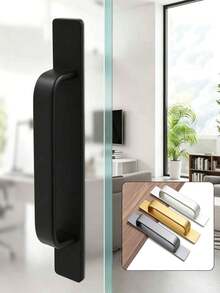 Alloy Self-Adhesive Cabinet Drawer Handles, Suitable For Kitchen And Bathroom Cabinets And Drawers - Modern Black Sliding Cabinet Handles, Drawer Handles, Sliding Glass Door Handles, Cabinet Door Handles (With Adhesive Backing). - Multicolor - View 3