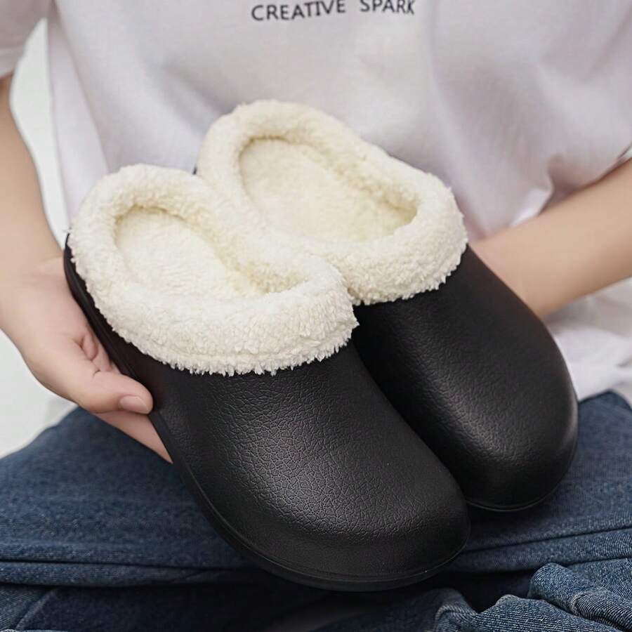 Giày đầu bếp nam mũi kín xỏ chân, chống mài mòn, thoải mái, ấm áp, tiện lợi, giày chức năng nhà bếp nhẹ mềm cho mùa thu/đông, size lớn, thời trang, màu đen, giày làm việc nam - màu đen - Xem 1