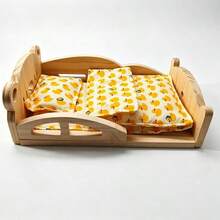 Tempat Tidur Burung Beo, Sarang Burung Kayu Solid, Set Tiga Buah, Platform Istirahat Empat Musim, Lanskap Interior Sangkar, Hammock, Little Sun, Peony. - View 9