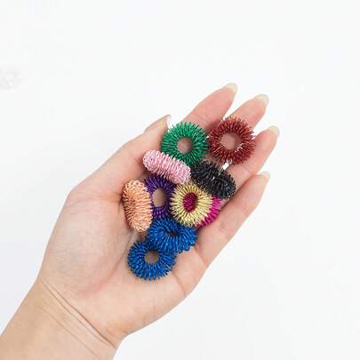 Spiky Acupressure Ring, Quiet Fingertip Massage Ring, Fingertip Stress Relief Toy, Used To Relieve Hand Circulation Pressure, Suitable For Teenagers-Adults-Office Workers And Gamers As Desk Toy, Halloween-Christmas-Back To School-14+