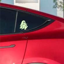 Funny Glow-In-The-Dark Ghost Disdain Gesture Car Sticker, Halloween Theme Decorative Decal For Car, Motorcycle, Electric Vehicle Modification - Car Exterior Decals - View 2