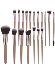 18/34Pcs Complete Cosmetic Tool Kit, 18Pcs Soft Synthetic Makeup Brushes For Face & Eye Makeup,Soft Makeup Sponges & Triangle Powder Puffs, Versatile Makeup Accessories For Foundation,Eyeshadow, Suitable For Daily Makeup Application - Brown - View 13
