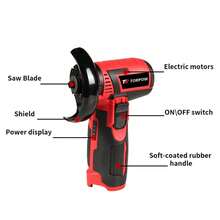 TORPOW 12V Cordless Mini Angle Grinder, 76mm Grinding Wheel, 10000RPM, Rechargeable Lithium Battery Included, Cutting Polishing Power Tool,Rechargeable Cordless Tools - Grey - View 5