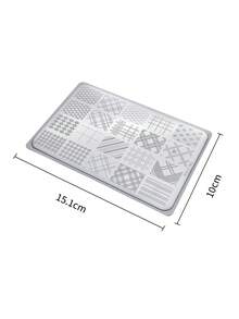annies Plaid Pattern Nail Art Stamping Plate, Stainless Steel Nail Stamp Template, Checker Grid Image Plate With Stamp Polish Gift For DIY Manicure - Multicolor - View 8