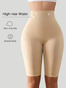Women's High Waist Tummy Control Butt Lifting Shaping Fitness Leggings - Apricot - View 3