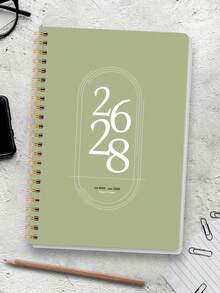 Trees 1pc 2027 Monthly Planner Agenda,A5 Simple Monthly Planner Notebook With Calendar Grids, Notes & To-Do,Perfect Productivity Organizer For Home, Work & School Use,Office Supplies For Women Desk Accessories - Green - View 2