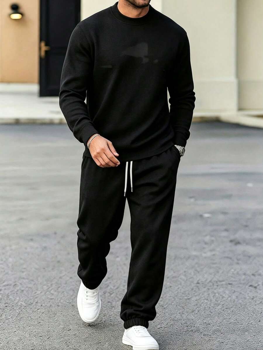 Impala Men Sweatshirt Co-Ords - Black - View 1