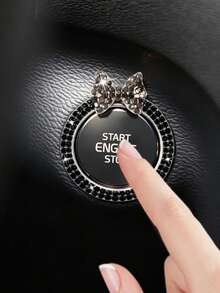 Luxury Bowknot Car Start Button Decorative Ring, One-Touch Start Decorative Sticker - Multicolor - View 11