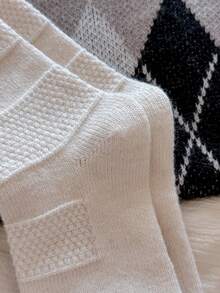 1/5 Pairs Women's Calf Socks, Autumn/Winter Warm Thick Solid Color Slimming High Tube Socks, Match With Skirts, Versatile Styling - Multicolor - View 6