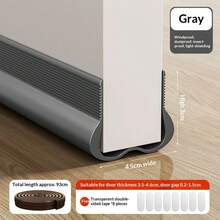 1pc Door Bottom Seal Strip, Drill-Free Door Draft Stopper, Soundproof Insect & Dust Proof Door Bottom Sealing Strip - Multicolor - View 6