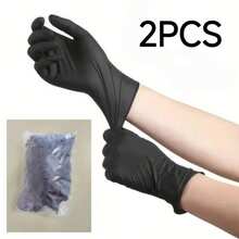 Wholesale--2/50/100PCS Black Disposable Composite Nitrile Gloves - Disposable Household Cleaning Gloves, Suitable For Hair Dyeing, Tattooing, Mechanical Maintenance And Cleaning, Multi-Functional Hand Protection, Kitchen Essential (With Packaging Bag) - Black - View 20