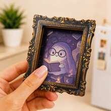 1pc Mini Photo Frame Style Refrigerator Magnet, Fun Pumpkin Ghost Pattern, Great Decorative Prop, Holiday Gift - A - View 18