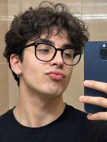 1 Pair Men's Square Glasses, Non-Prescription, Classic Solid Design, Transparent Lenses, Casual And Versatile Style, Suitable For Daily Wear - Clear - View 2