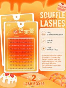 WANPIN WAN PIN Souffle 80-Cluster Lower Eyelashes, Natural Thin False Eyelashes, Lightweight Soft Lash Extension Effect, Sweet Doll Eye Makeup, Fine Invisible Lash Stem, Suitable For Daily Makeup - C - View 6