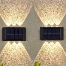 Solar Wall Light 6-LED Solar Fence Light Outdoor Dual-Head Garden Light Suitable For Yard, Villa, Balcony, Garden, Pathway, Stairs, Poolside Decoration Create Warm Atmosphere - Solar Wall Light - View 6