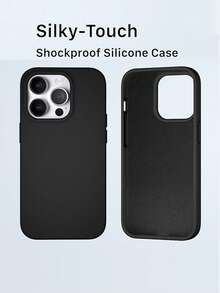 Shockproof Liquid Silicone Phone Case Compatible With Iphone 17 17 Pro Max 16 15 14 13 12 11, Soft Anti-Scratch Ultra-Fine Fiber Lining Soft Shell - Black - View 9