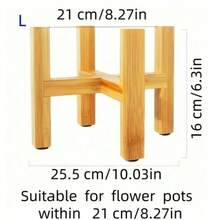 1 Wooden Bamboo Plant Stand, Plant Display Shelf, Living Room Window Sill Flower Stand, Desktop Flower Stand, Pot Not Included - One Size Fits All - View 10