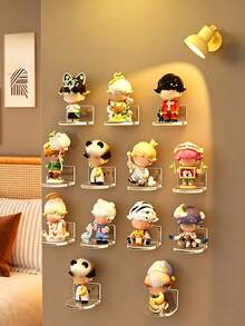 Wall-Mounted Figure Display Shelf, No-Drill Design, Doll Storage Box, Acrylic Wall Decor Storage Rack, Figure Display Box, Suitable For Figure Standees, Figurines And Cute Beads Storage Box, Space-Saving Home Decor Storage Rack - Multicolor - View 7