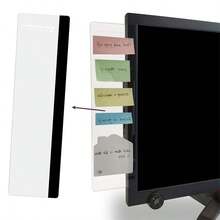 2pcs Office Desk Accessories Computer Monitor Memo Board Memo Board Supplies Unisex Sticky Note Holder Home Desktop Decor - Transparent - View 3