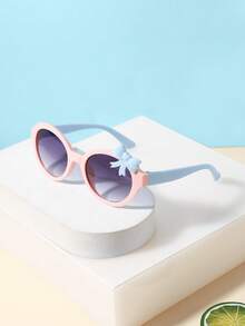 1PC Kids 3-8Y Round Eyeglasses With Cute Bow Decor Glossy Plastic Light‑Weight Fashion Frame, Party All‑Season Daily Accessory With Glasses Box - Multicolor - View 4