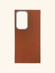 1pc 4-Color Optional Solid Color Lychee Texture Faux Leather Large Window Phone Case, Ins Premium Minimalist Business Solid Color Leather Texture, A Classic Black / B Beige White / C Premium Gray / D Caramel Brown, Faux Leather Matte Lens Raised Full Coverage Anti-Drop Soft Shell, Autumn/Winter Commute Versatile, Suitable For Personal Use And Gift; Compatible With IPhone Case & Galaxy Case, Compatible With IPhone 17 - Multicolor - View 55