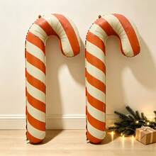 Matte Large Christmas Candy Cane Balloon, Christmas Party Decoration Toy Balloon - Multicolor - View 2