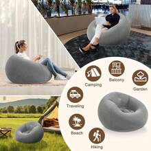 Slouchy Person Portable Inflatable Sofa, Lightweight Luxury Leisure Nest For People And Pets, Compact Storage Design, Easily Fits In Backpack Or Trunk Without Taking Up Space Or Adding Weight, Comfortable For Camping, Picnic, Travel, And Outings, Soft Enveloping Feel When Sitting, Perfect For Binge-Watching, Daydreaming, Zoning Out, And Napping - Multicolor - View 5