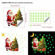 1pc Glow-In-The-Dark Christmas Wall Sticker, Luminous Christmas Decorative Decal, Creative Switch Wall Sticker, Holiday Self-Adhesive Glow Sticker, Santa Claus Theme Fluorescent Wall Decor, Self-Adhesive Backing For Easy Application, Releases Fluorescent Effect In Dark Environments, Suitable For Wall, Switch Panel Decoration, Home Interior Beautification, Holiday Scene Arrangement, Bedroom Living Room Soft Decor Renovation, Fits Home Residents, Soft Decor Enthusiasts - Multicolor - View 7