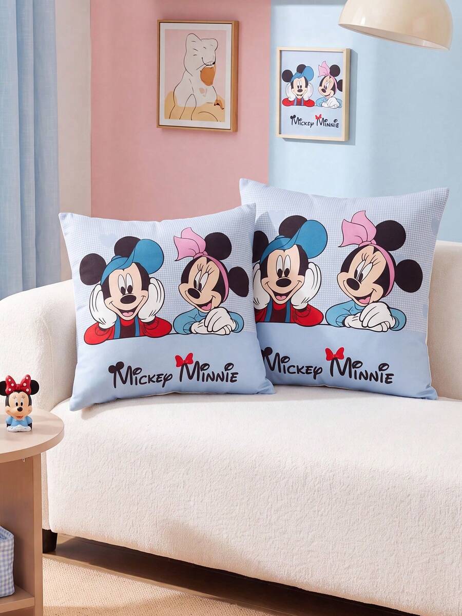1/2件裝 Disney 枕頭套/靠墊套（不含填充物），單面印花，多功能透氣防起球，舒適親膚，可機洗，適用於沙發與汽車枕頭，房間裝飾、臥室裝飾、秋季居家裝飾 - 彩色 - 查看 1