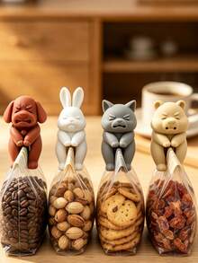 Klip Penyegel Bentuk Hewan Kartun Kreatif Tiga Dimensi Sapi, Domba, Kuda Poni, Anak Domba Klip Penyegel Makanan dan Kantong Snack Klip Pengawet Kantong Makanan dan Snack Alat Penyegel Anti Lembap Dapur Rumah Tangga Alat Penyimpanan Rumah yang Menyenangkan Hadiah Kecil - beraneka warna - View 5