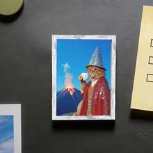 1pc Wooden Photo Frame Refrigerator Magnet - Exorcist Cat Fridge Decoration Magnet, Home Decor! - A - View 10